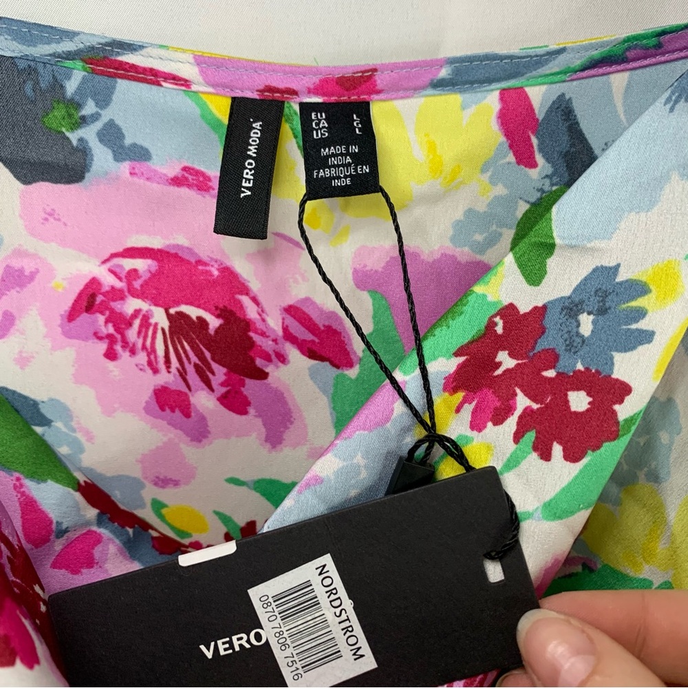 NWT Vero Moda Vibrant Floral Slip Dress, size L - Picture 2 of 10